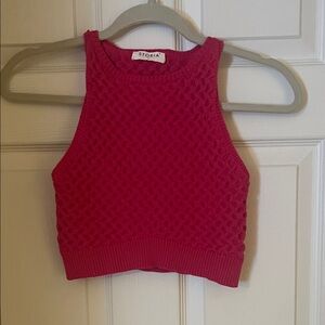 Storia Fuchsia Textured Sleeveless Top